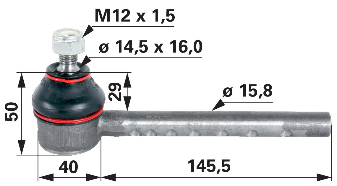 Kugelgelenk anstelle von Massey Ferguson 1808432 GartenShop24 - Hochwertige Gartengeräte