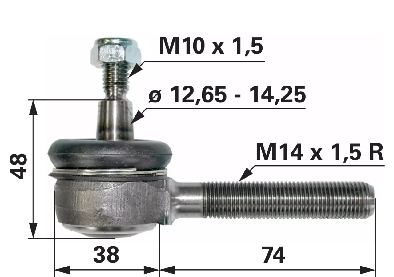 Kugelgelenk Länge 95 mm anstelle von Reform 225332905 GartenShop24 - Hochwertige Gartengeräte