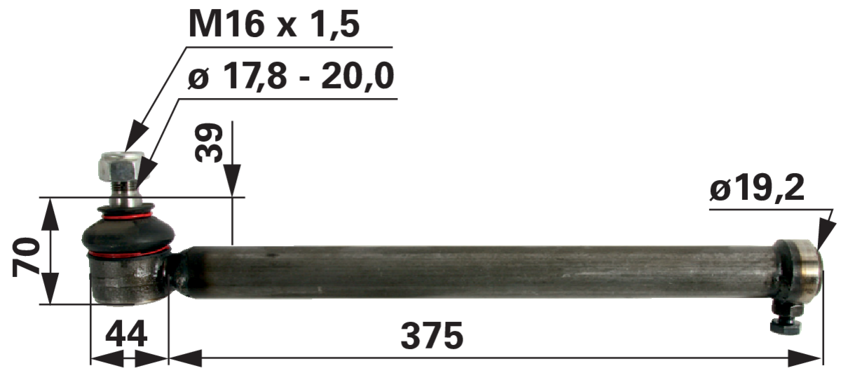 Spurstangenrohr anstelle von Massey Ferguson 963921 GartenShop24 - Hochwertige Gartengeräte