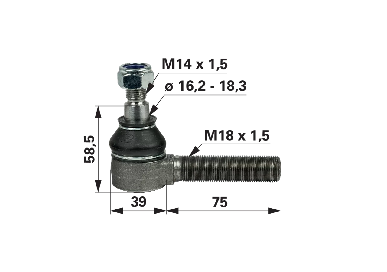 Kugelgelenk anstelle von Deutz-Fahr 001004864 GartenShop24 - Hochwertige Gartengeräte