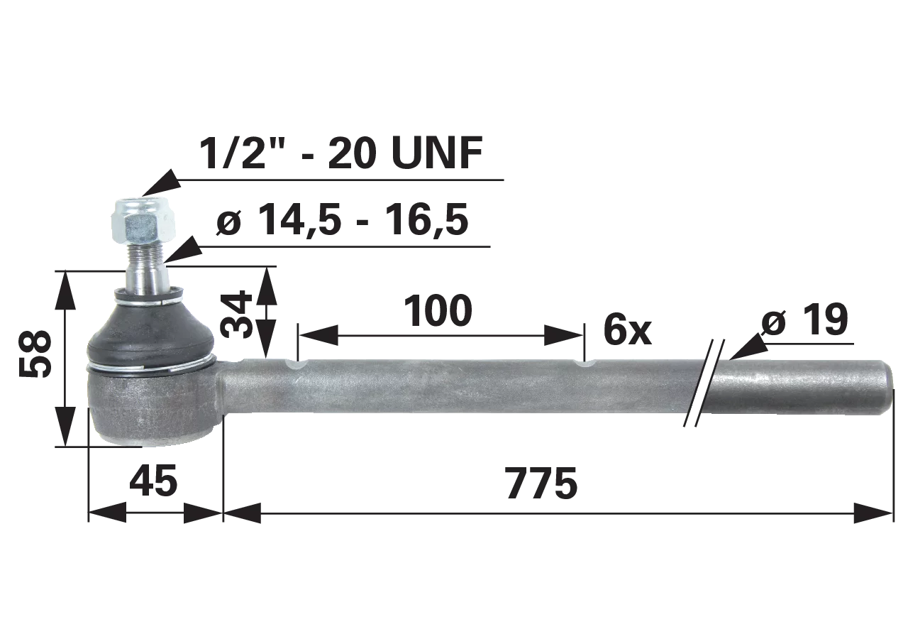 Kugelgelenk AD 19 mm anstelle von Case IH 3040919R92 GartenShop24 - Hochwertige Gartengeräte