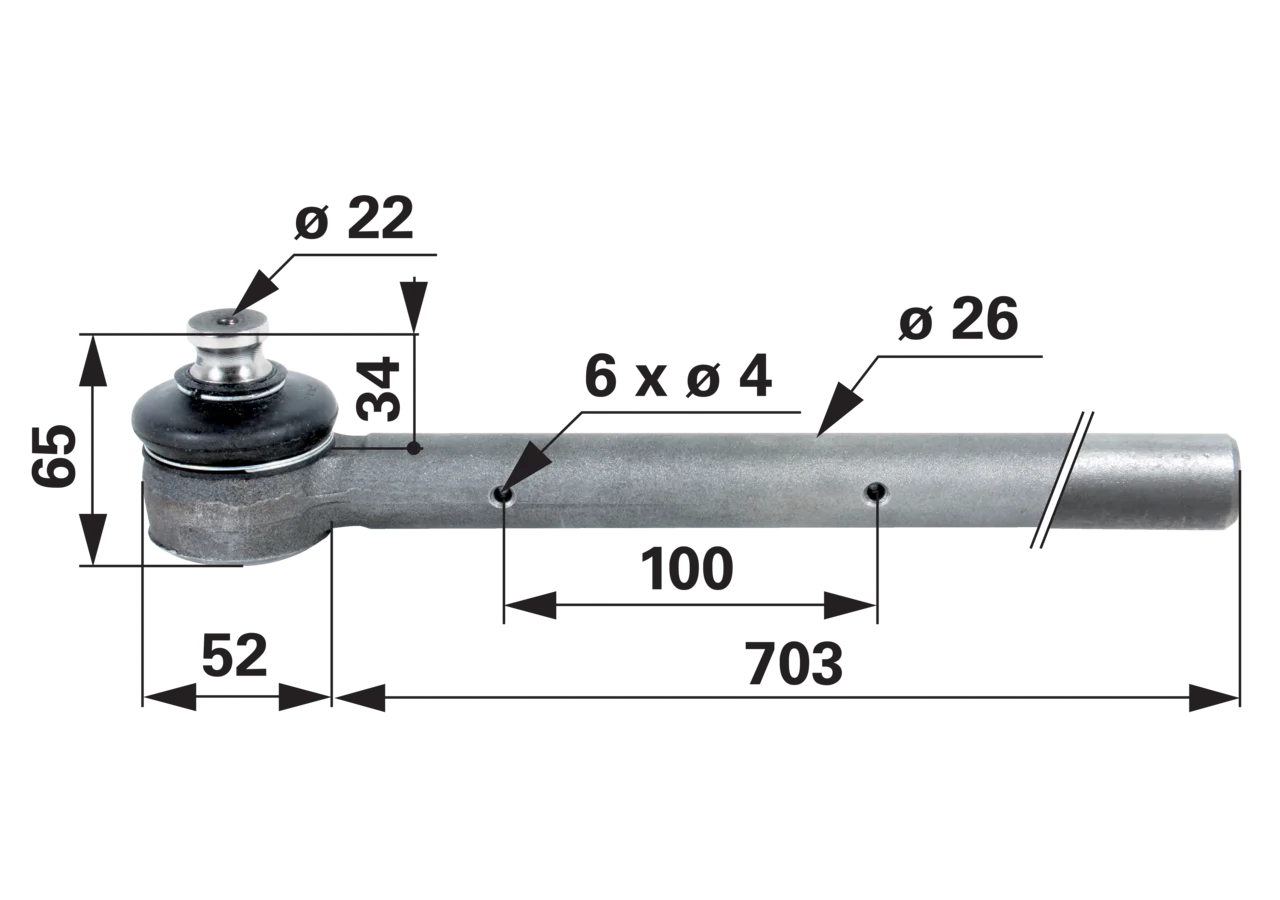 Kugelgelenk AD 26 mm anstelle von Case IH 3223996R1 GartenShop24 - Hochwertige Gartengeräte