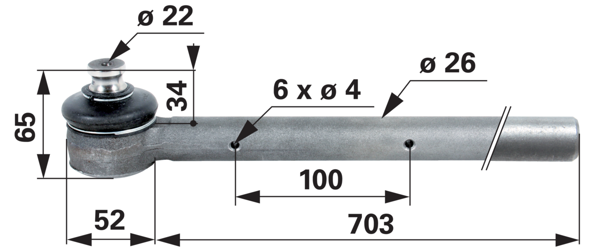Kugelgelenk AD 26 mm anstelle von Case IH 3223996R1 GartenShop24 - Hochwertige Gartengeräte