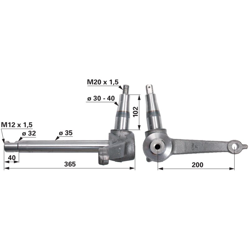 Steyr Achsschenkel rechts 1292410078 – nicht für Frontladerbetrieb