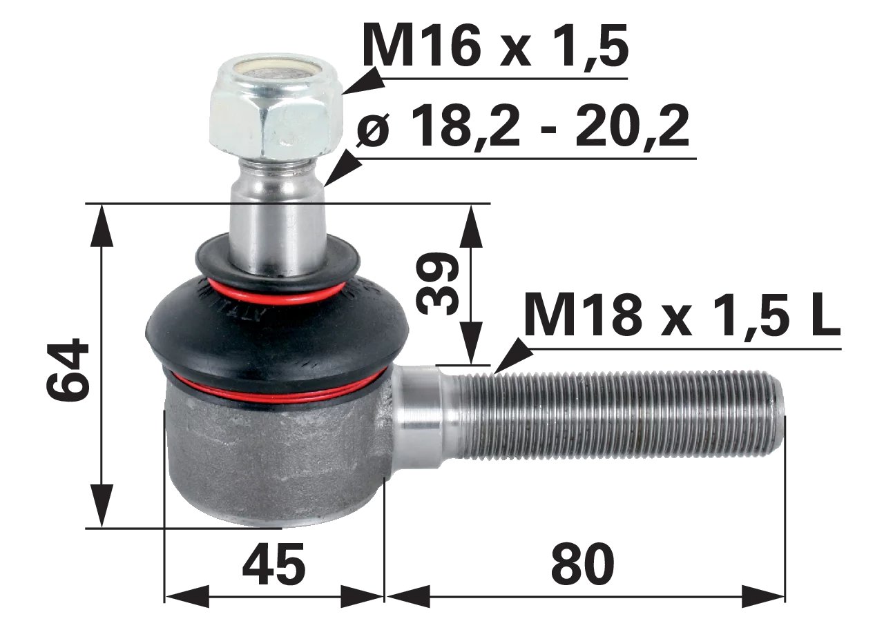 Kugelgelenk M18 x 1,5 L Außengewinde 2 (G2) M16 x 1,5 GartenShop24 - Hochwertige Gartengeräte