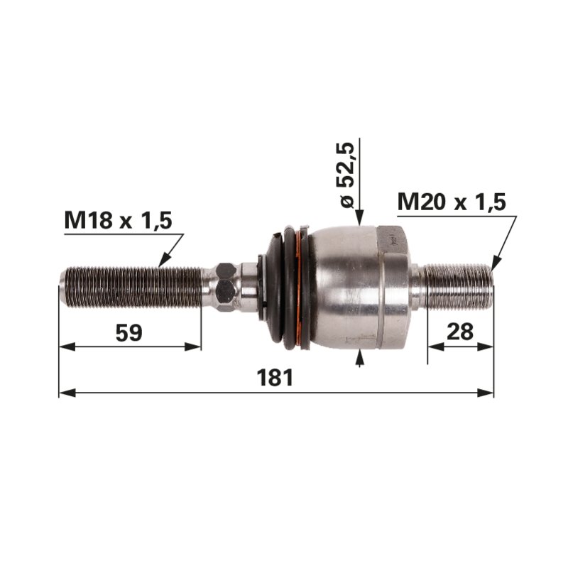 Axialgelenk M18x1,5/M20x1,5