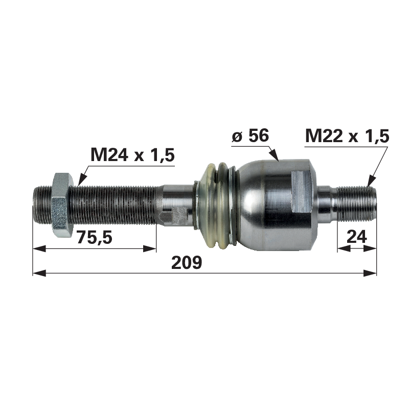 Axialgelenk M24 x 1,5 / M22 x 1,5