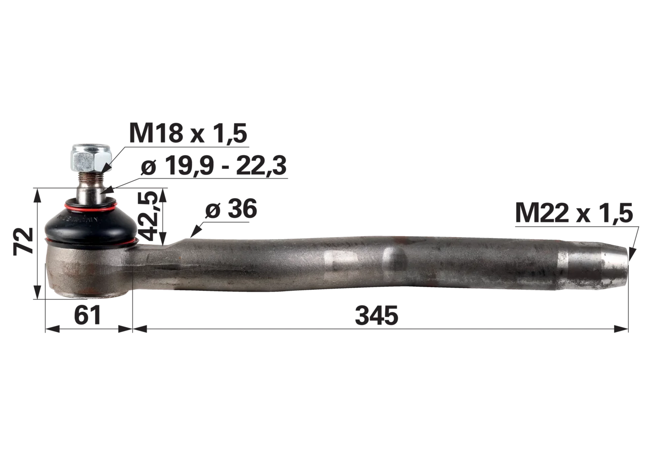 Kugelgelenk M22 x 1,5 IG anstelle von Fendt F198300100010 GartenShop24 - Hochwertige Gartengeräte