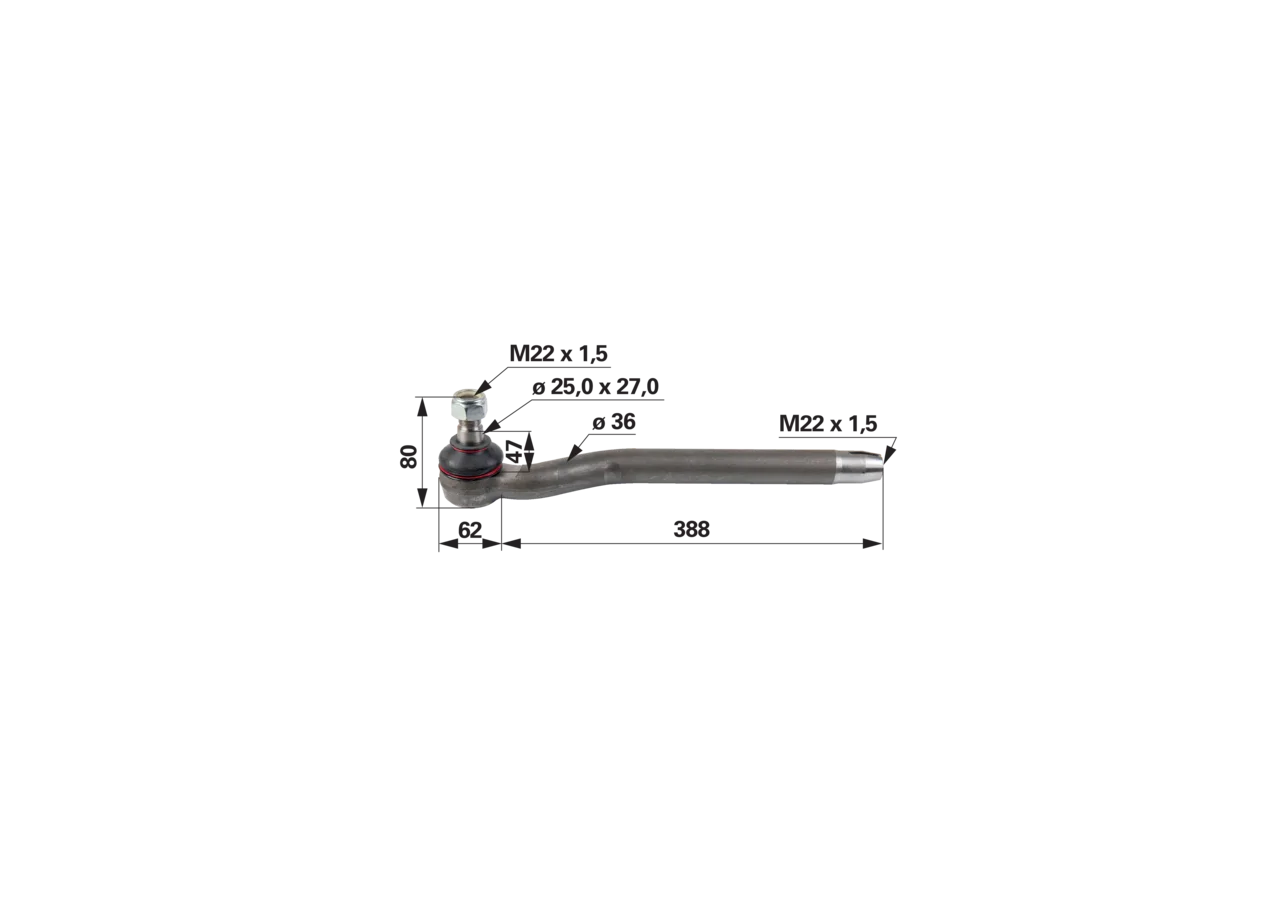 Kugelgelenk M22 x 1,5 R IG GartenShop24 - Hochwertige Gartengeräte