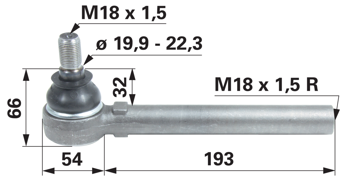 Kugelgelenk M18 x 1,5 anstelle von Lindner 3003512 GartenShop24 - Hochwertige Gartengeräte