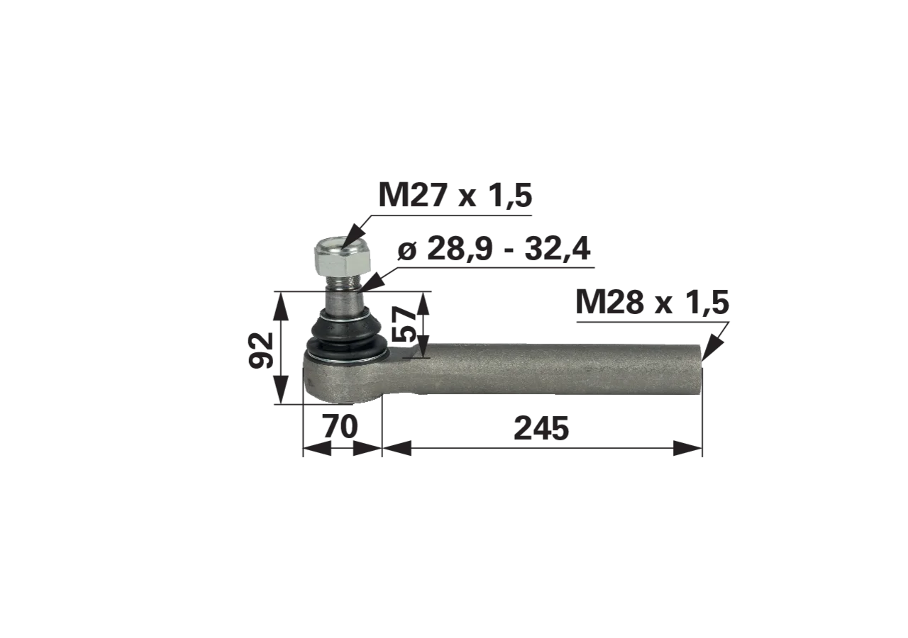 Spicer Dana Kugelgelenk anstelle von Massey Ferguson 7502445025 Spicer Dana