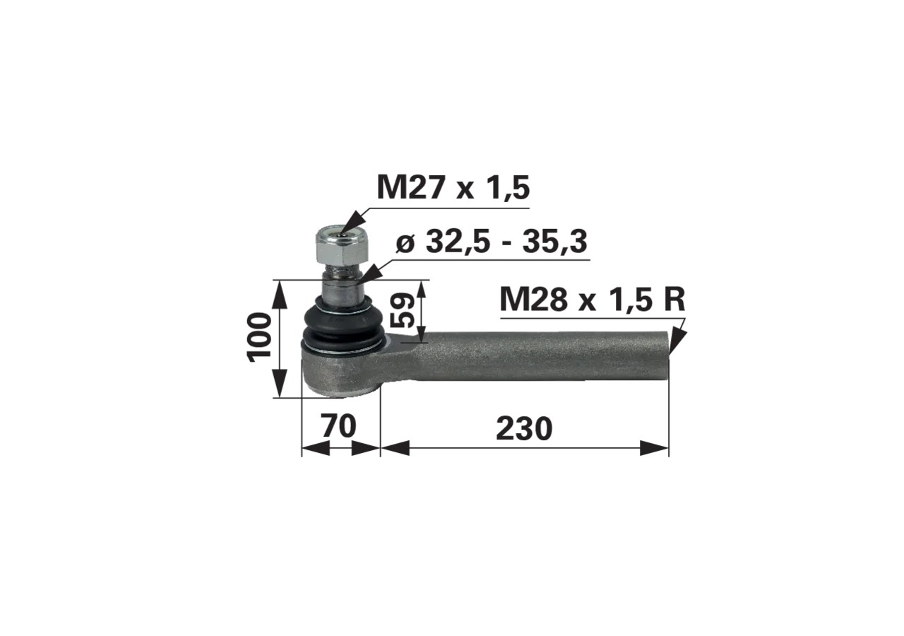 Spicer Dana Kugelgelenk anstelle von Massey Ferguson 7552445019 Spicer Dana