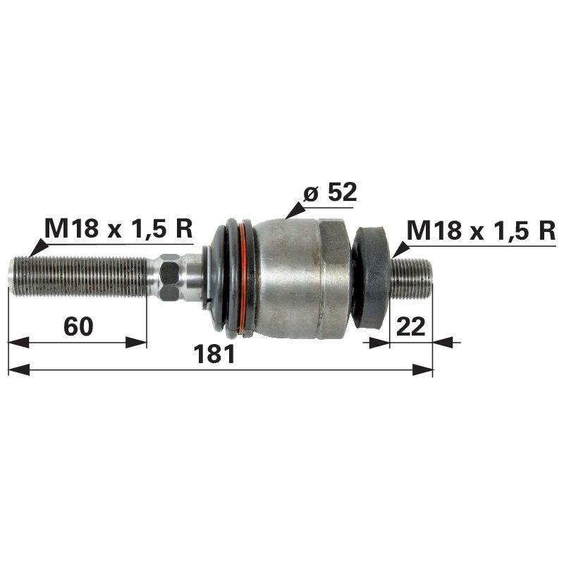 Axialgelenk M18 x 1,5 / M18 x 1,5