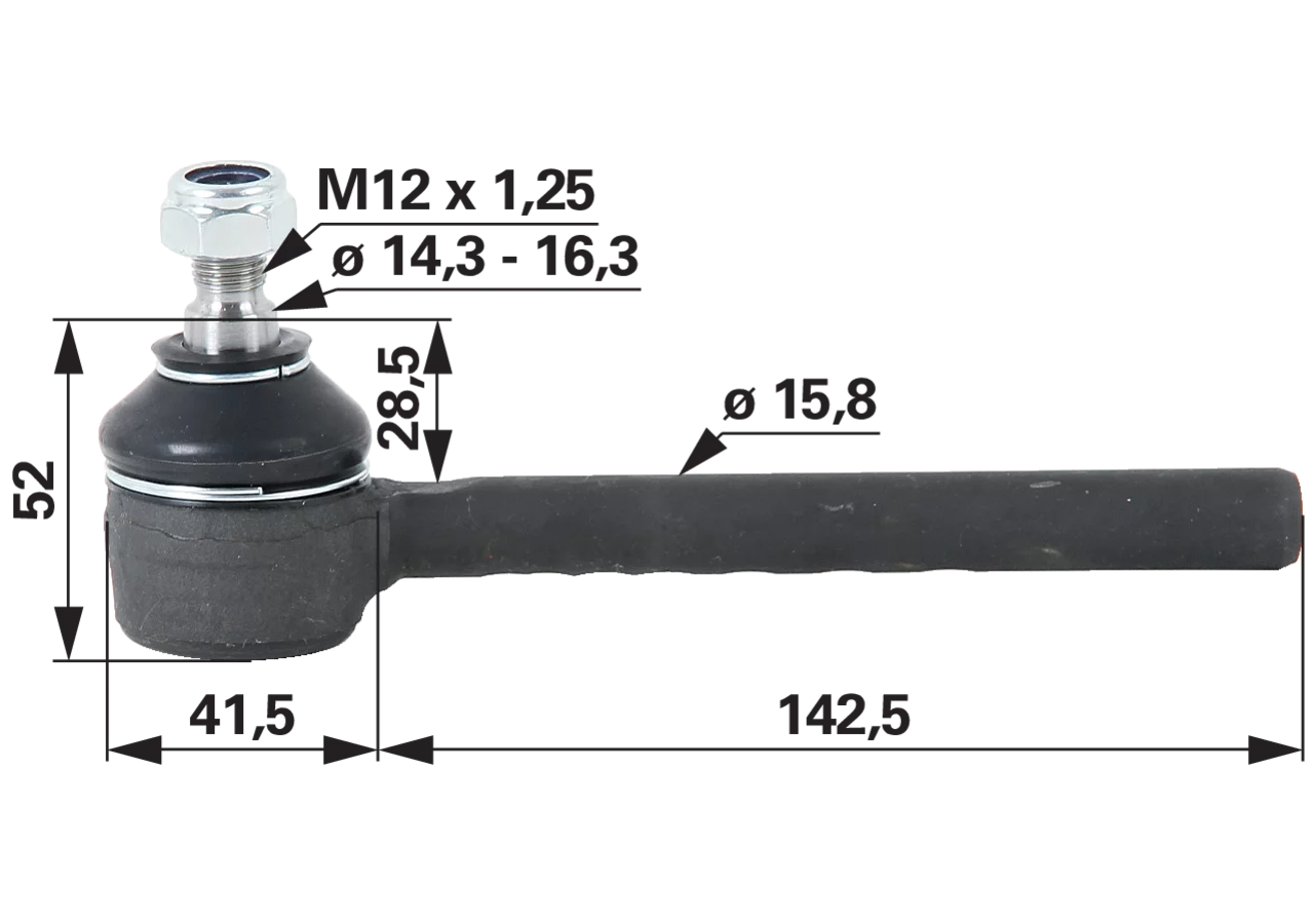 Kugelgelenk AD 15,8 mm passend für Massey Ferguson 1808893M1 GartenShop24 - Hochwertige Gartengeräte