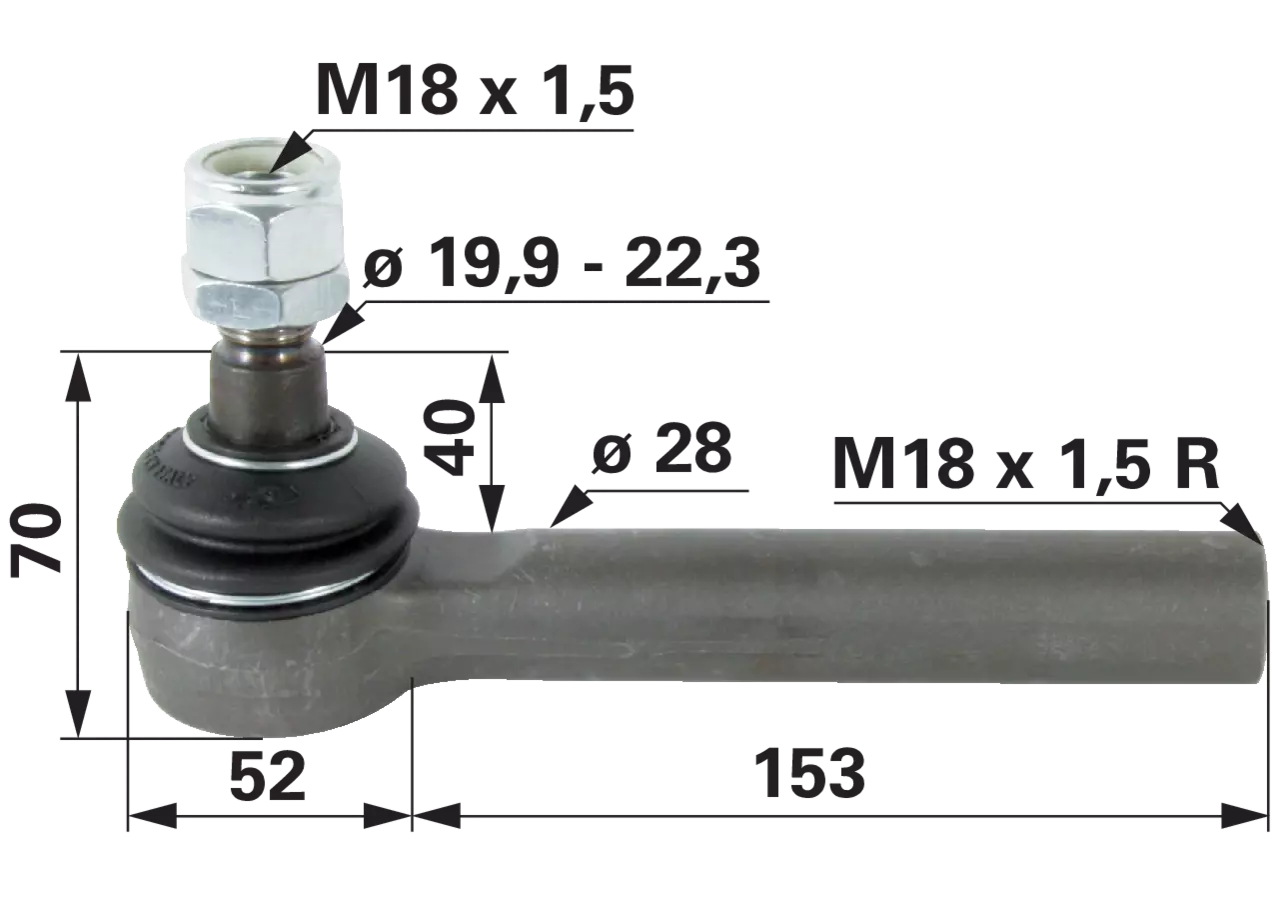 Kugelgelenk M18 x 1,5 IG anstelle von Massey Ferguson 3429173M1 GartenShop24 - Hochwertige Gartengeräte