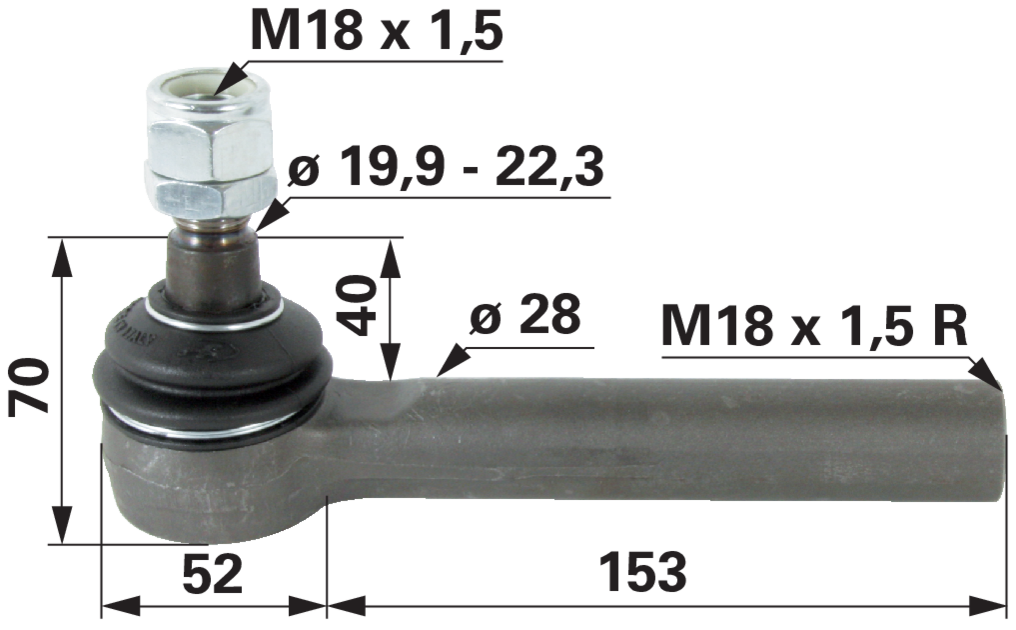 Kugelgelenk M18 x 1,5 IG anstelle von Massey Ferguson 3429173M1 GartenShop24 - Hochwertige Gartengeräte