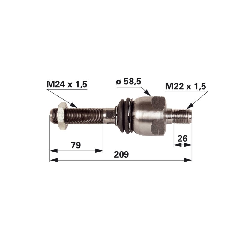 Axialgelenk M24 x 1,5 / M22 x 1,5