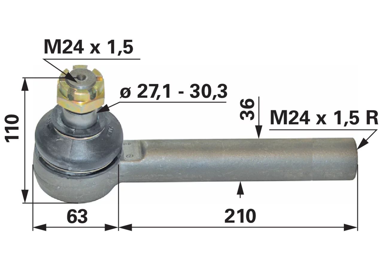 Kugelgelenk M24 x 1,5 IG GartenShop24 - Hochwertige Gartengeräte