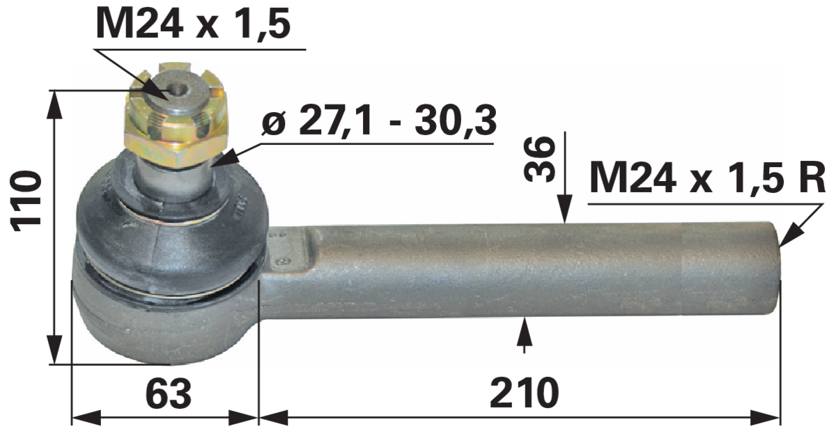 Kugelgelenk M24 x 1,5 IG GartenShop24 - Hochwertige Gartengeräte