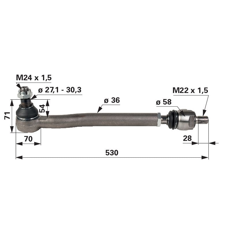 Manitou Spurstange komplett, rechts 601220