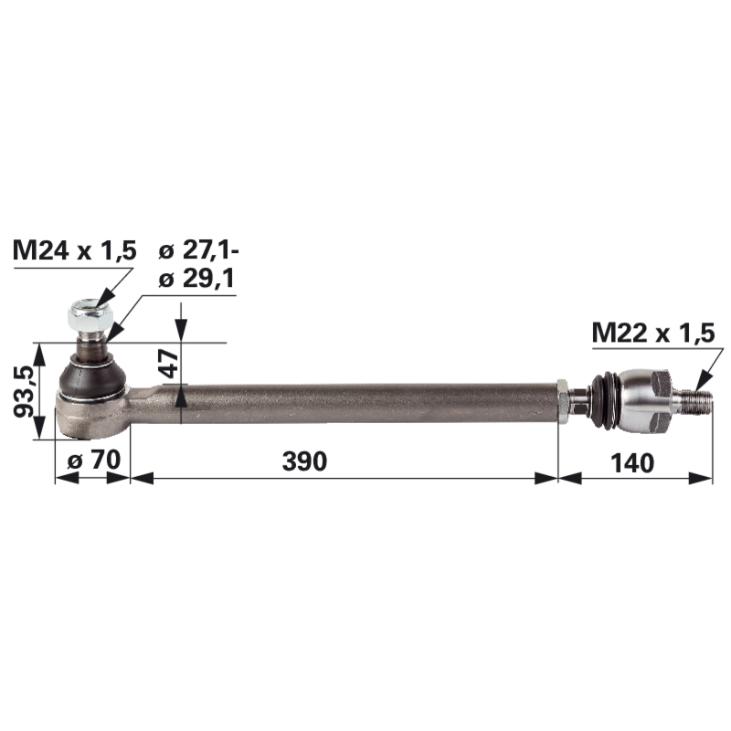 Manitou Spurstange komplett 960579