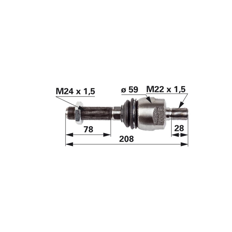 Axialgelenk M24 x 1,5 / M22 x 1,5