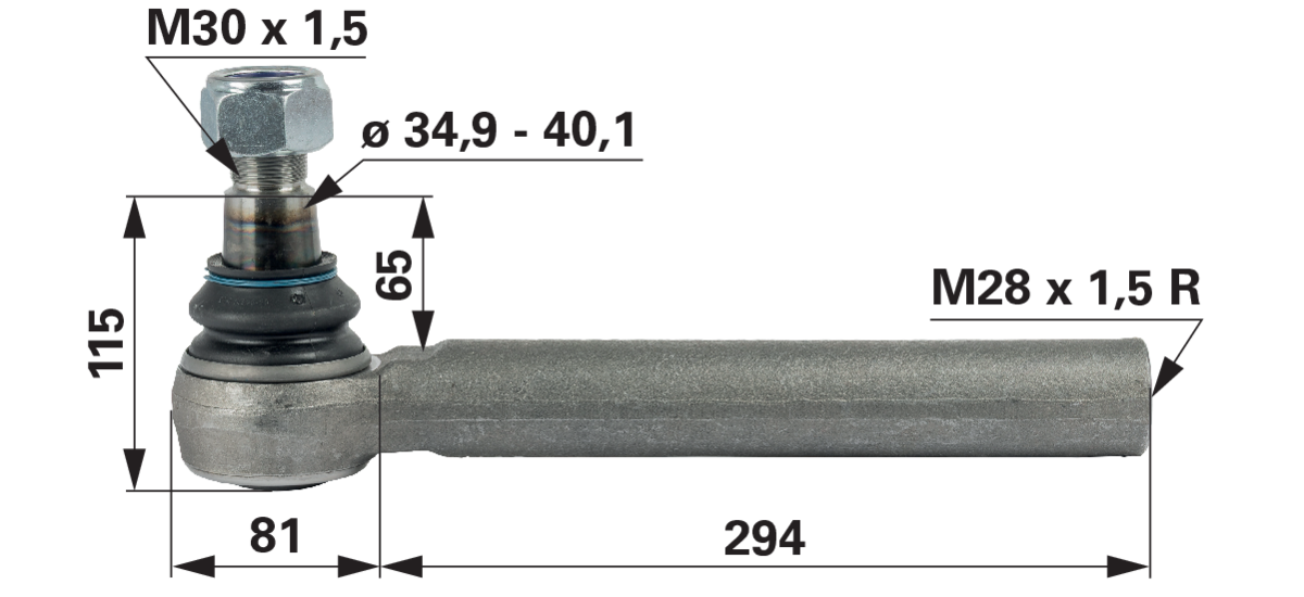 ZF Kugelgelenk passend für Fendt F743300022060 ZF