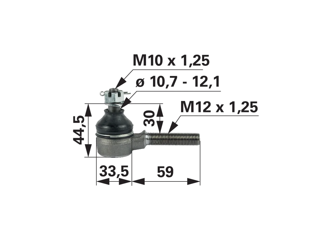 Kugelgelenk M12 x 1,25 anstelle von Kubota 67121-56530 GartenShop24 - Hochwertige Gartengeräte