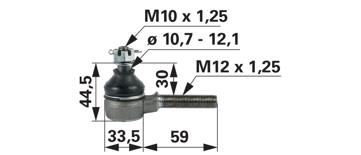 Kugelgelenk M12 x 1,25 anstelle von Kubota 67121-56530 GartenShop24 - Hochwertige Gartengeräte