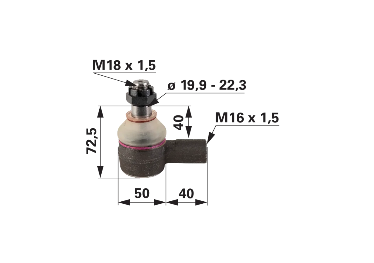 Kugelgelenk M18 x 1,5 AG / M16 x 1,5 IG GartenShop24 - Hochwertige Gartengeräte