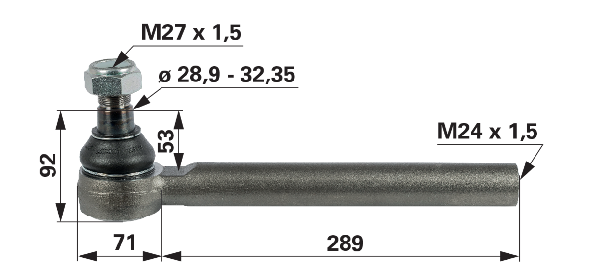 Kugelgelenk anstelle von Valtra V37017400 GartenShop24 - Hochwertige Gartengeräte