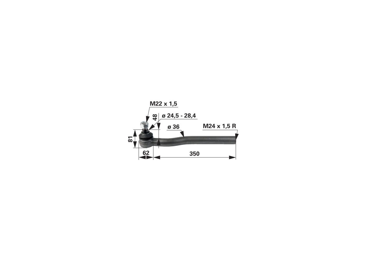 Kugelgelenk M24 x 1,5 IG anstelle von Deutz-Fahr 04415658 GartenShop24 - Hochwertige Gartengeräte