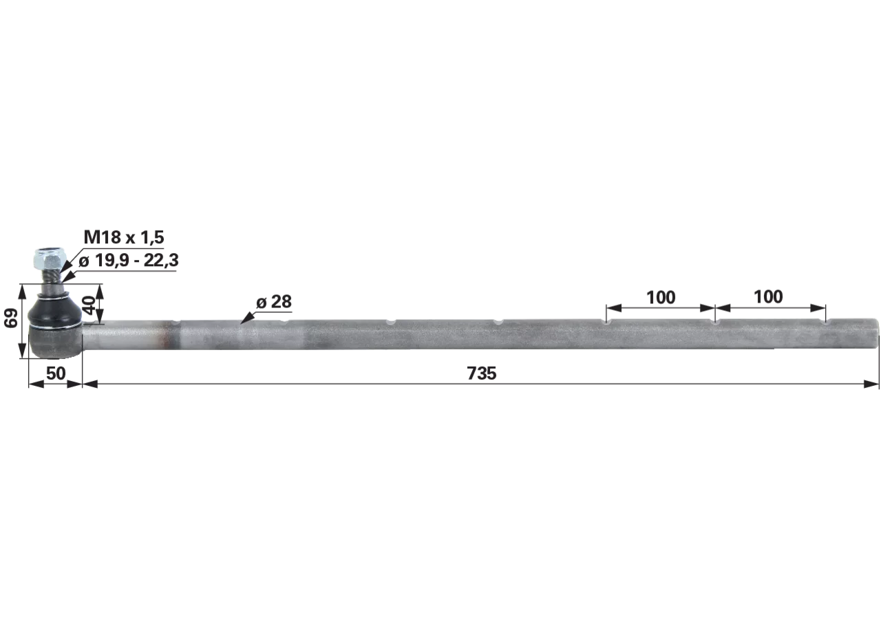 Kugelgelenk AD 28 mm anstelle von Deutz-Fahr 04317563 GartenShop24 - Hochwertige Gartengeräte
