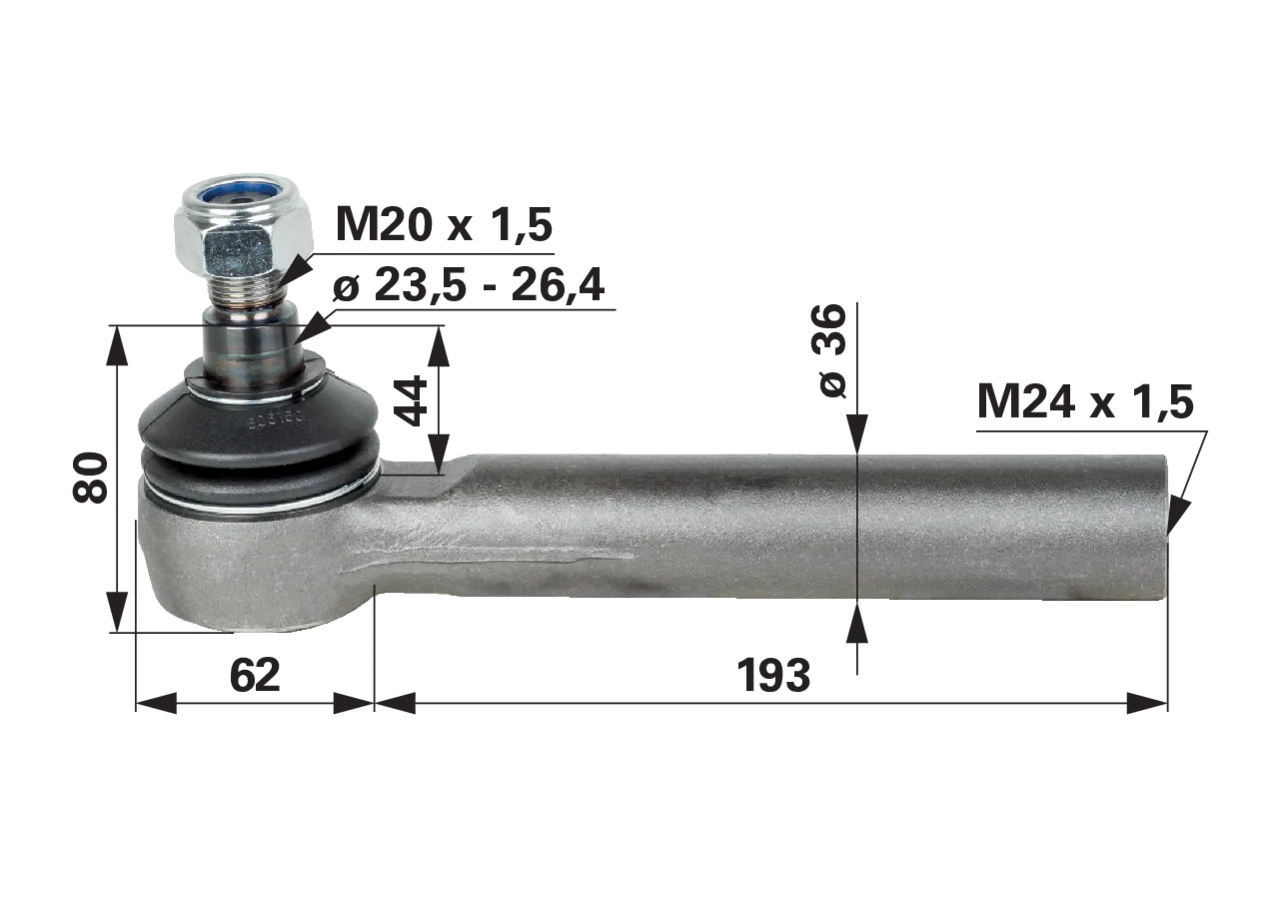 Kugelgelenk M24 x 1,5 IG anstelle von Fendt F334310020630 GartenShop24 - Hochwertige Gartengeräte