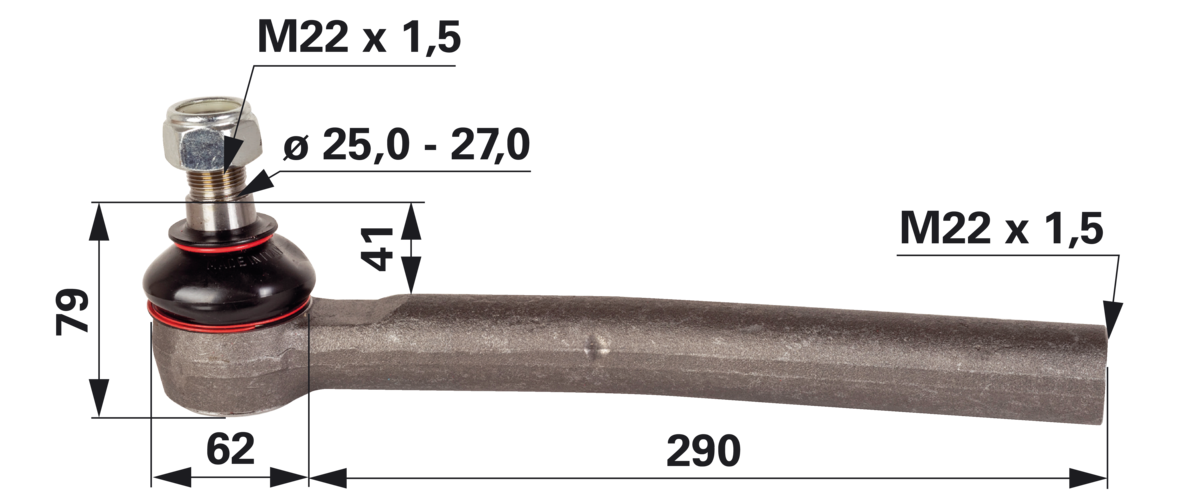 Kugelgelenk links M22 x 1,5 IG – passend für Fendt F308300100010 GartenShop24 - Hochwertige Gartengeräte
