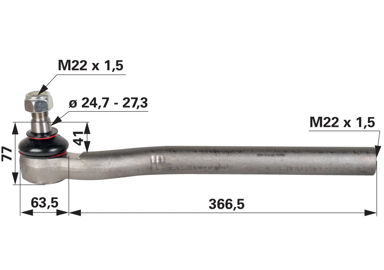 Kugelgelenk links M22 x 1,5 IG – passend für Fendt F119300100010 GartenShop24 - Hochwertige Gartengeräte