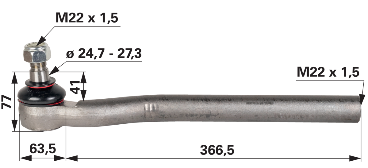 Kugelgelenk links M22 x 1,5 IG – passend für Fendt F119300100010 GartenShop24 - Hochwertige Gartengeräte