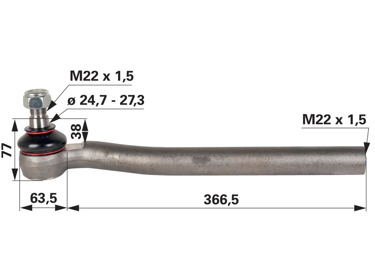 Kugelgelenk rechts M22 x 1,5 IG passend für Fendt F119300100020 GartenShop24 - Hochwertige Gartengeräte