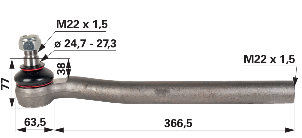 Kugelgelenk rechts M22 x 1,5 IG passend für Fendt F119300100020 GartenShop24 - Hochwertige Gartengeräte