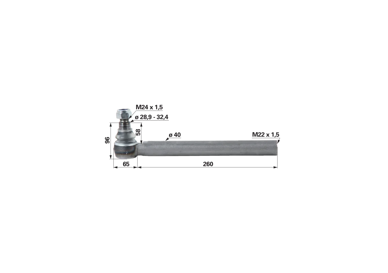 Kugelgelenk M22 x 1,5 IG anstelle von Valtra V31882210 GartenShop24 - Hochwertige Gartengeräte