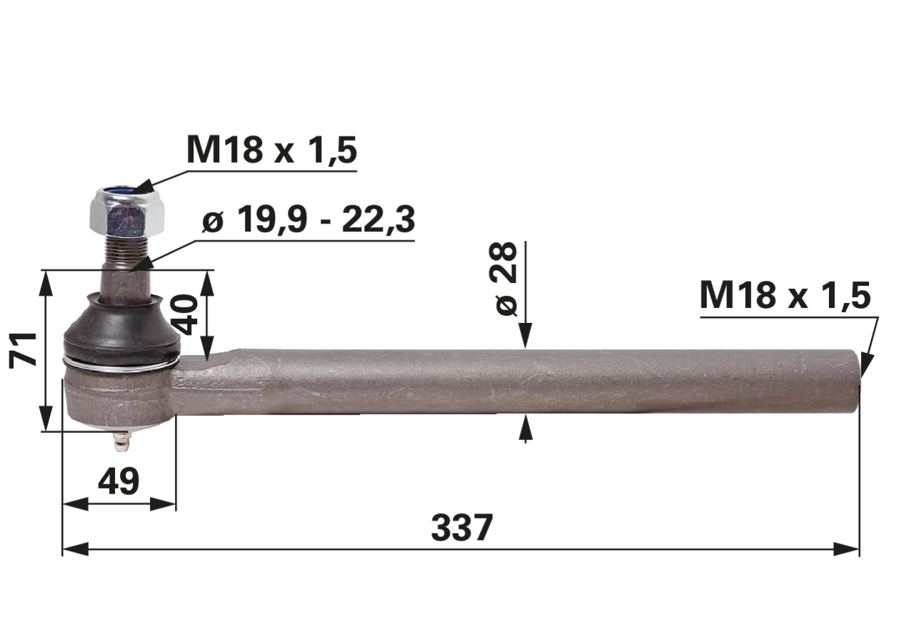 Kugelgelenk anstelle von Zetor 930818 GartenShop24 - Hochwertige Gartengeräte