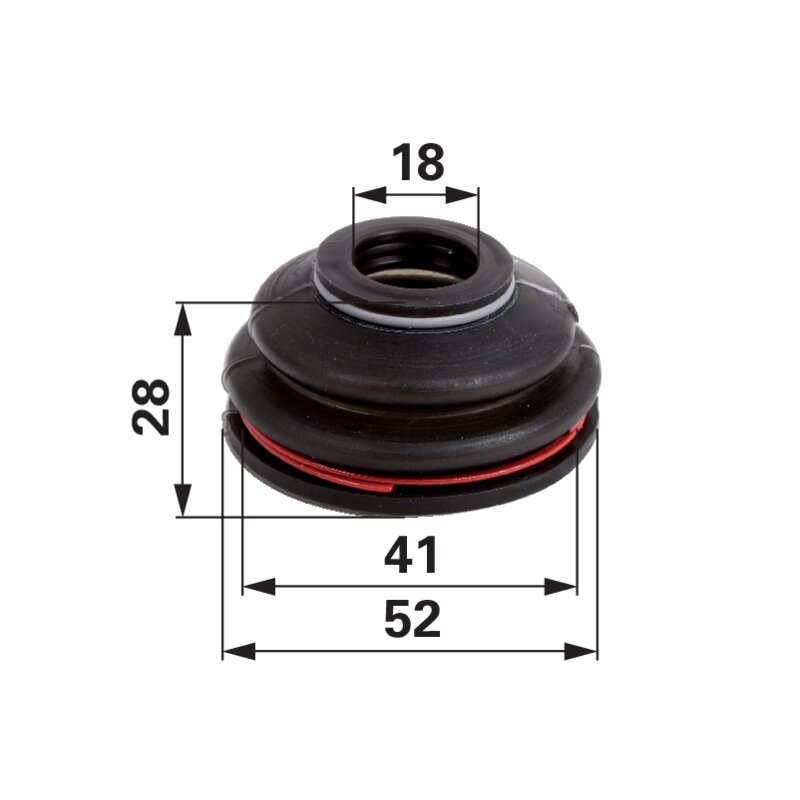 Staubschutz mit Sicherungsring 18 / 41 mm