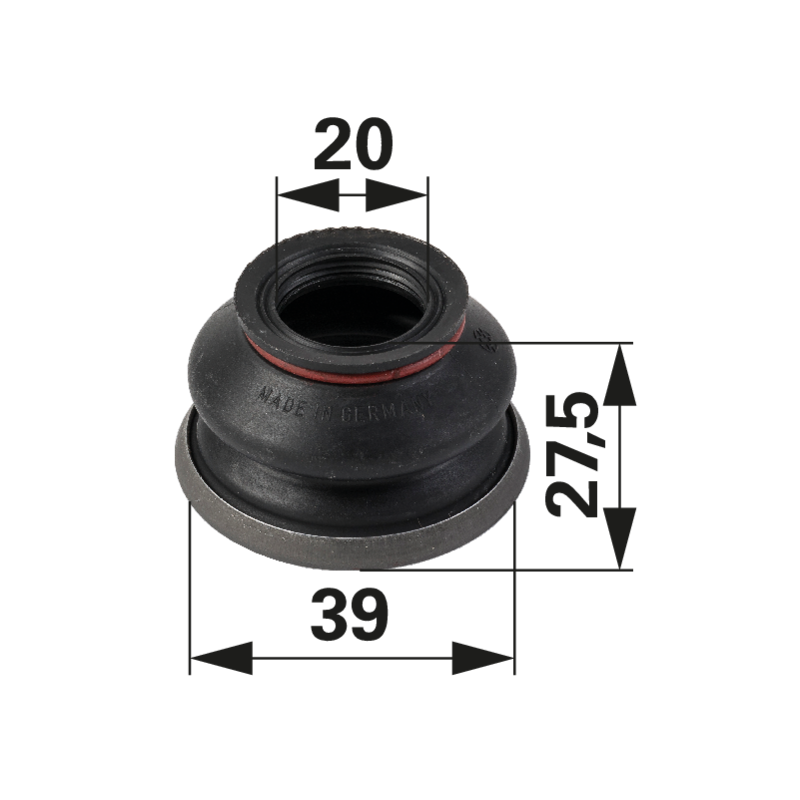 Staubschutz mit Spannring für Kugelgelenk 20 / 39 mm