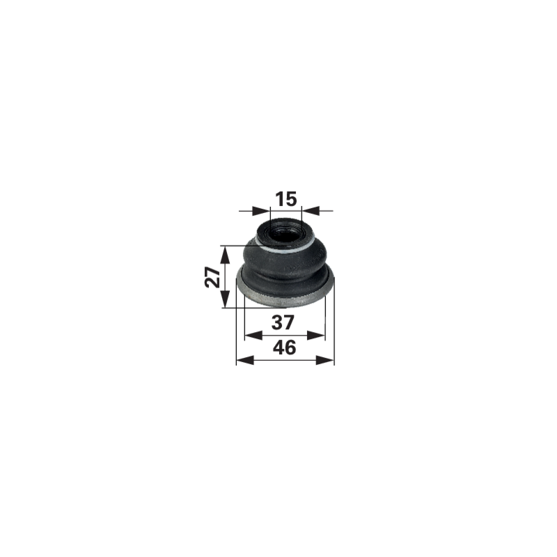 Staubschutz mit Spannring für Kugelgelenk 15 / 37 mm