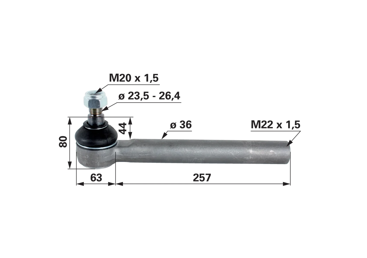 Kugelgelenk M22 x 1,5 IG Außendurchmesser 36 mm GartenShop24 - Hochwertige Gartengeräte