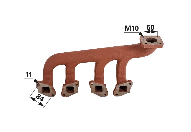 Auspuffkrümmer für 4-Zylinder anstelle von Steyr 141100110010 GartenShop24 - Hochwertige Gartengeräte