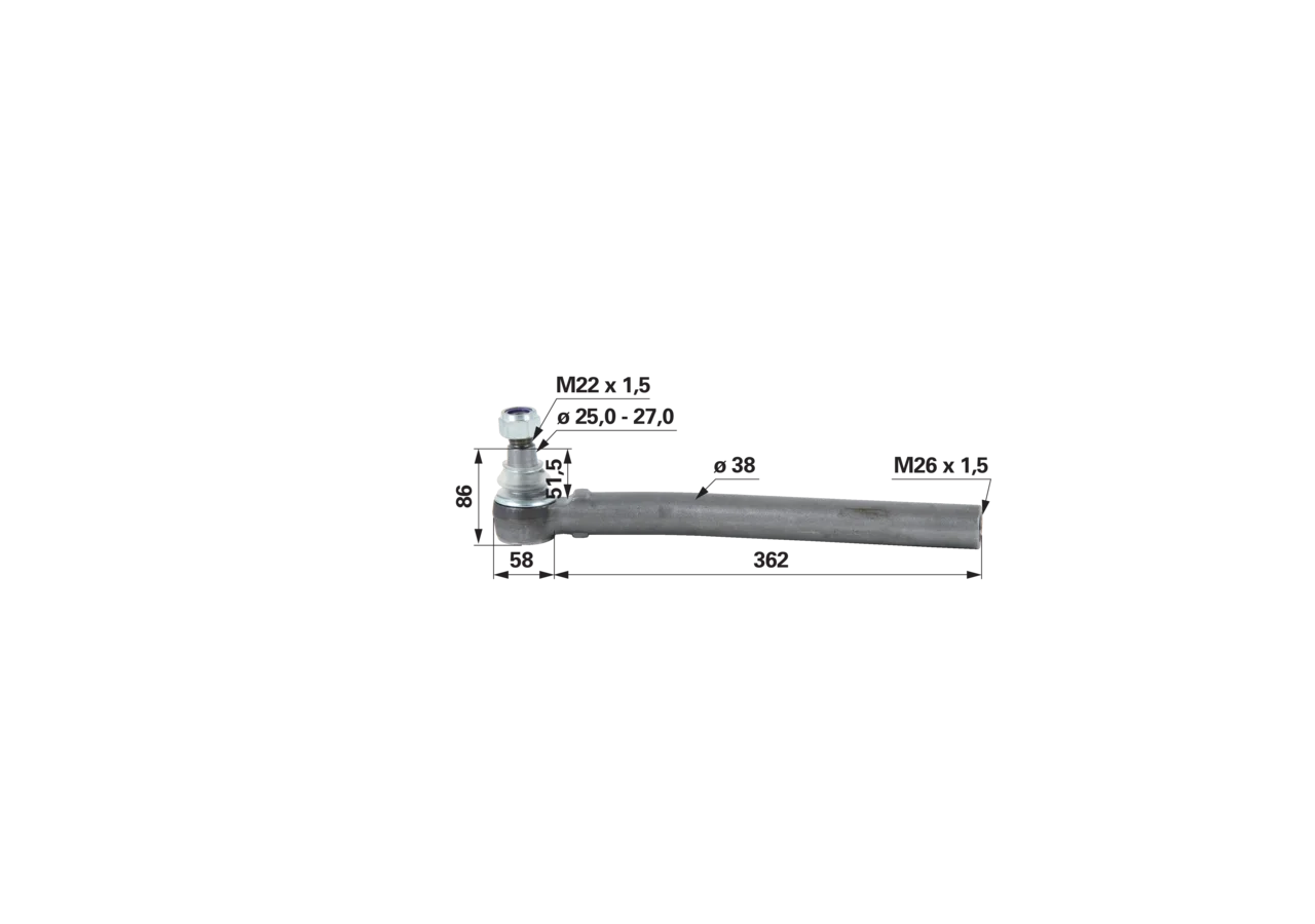 Kugelgelenk M26 x 1,5 IG anstelle von Fendt F716300100010 GartenShop24 - Hochwertige Gartengeräte