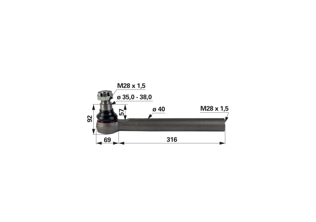 Kugelgelenk anstelle von Fendt F926301100020 GartenShop24 - Hochwertige Gartengeräte
