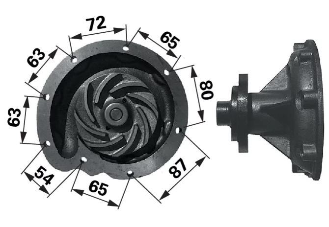Wasserpumpe anstelle von Case IH 3132739R92 mit Laufrad ø 112 mm GartenShop24 - Hochwertige Gartengeräte