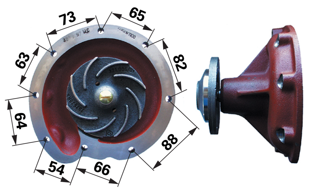 Wasserpumpe anstelle von Case IH 3132741R93 – mit Laufrad ø 112 mm mit Dichtung GartenShop24 - Hochwertige Gartengeräte